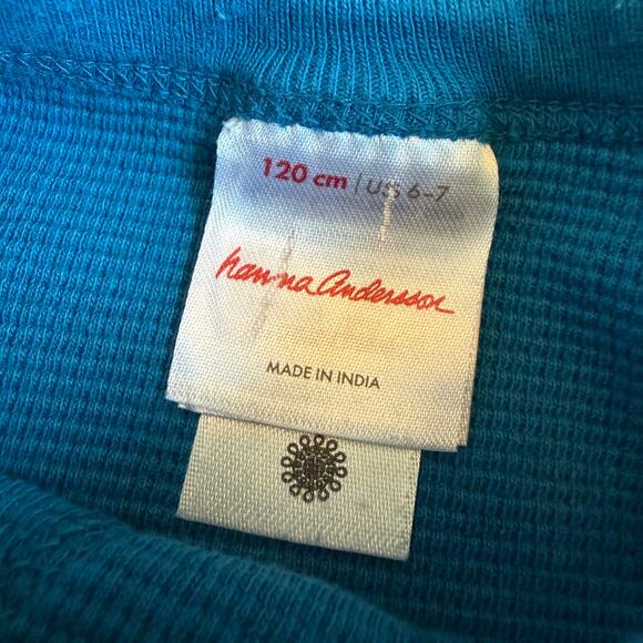 Hanna Andersson Blue Thermal Crew Top 120cm 6/7 - Picture 5 of 7